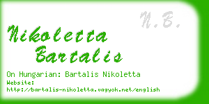 nikoletta bartalis business card